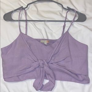 cropped lavender top